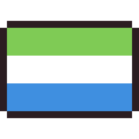 Sierra Leone flag pixel art icon