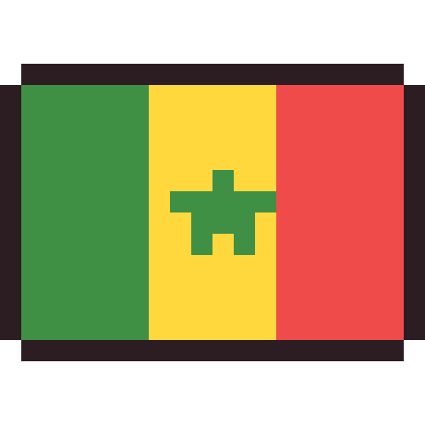 Senegal flag pixel art icon