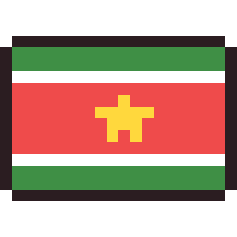 Suriname flag pixel art icon