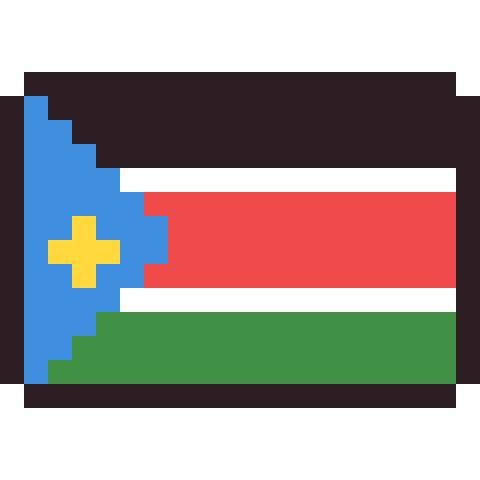 South Sudan flag pixel art icon