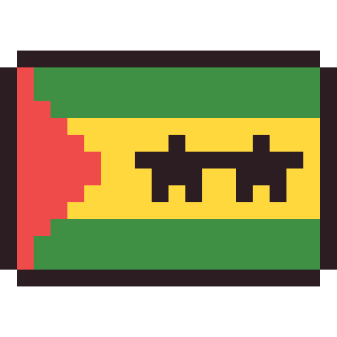 São Tomé and Príncipe flag pixel art icon