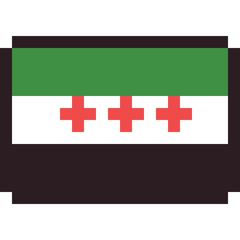 Syria flag pixel art icon