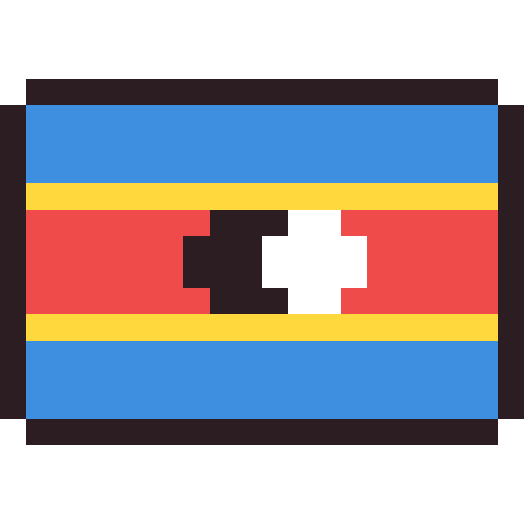 Eswatini flag pixel art icon