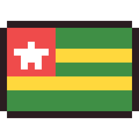 Togo flag pixel art icon