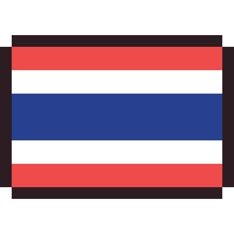 Thailand flag pixel art icon