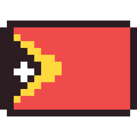 Timor-Leste flag pixel art icon