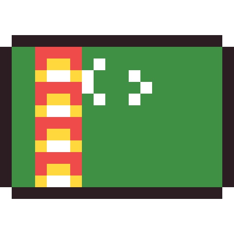 Turkmenistan flag pixel art icon
