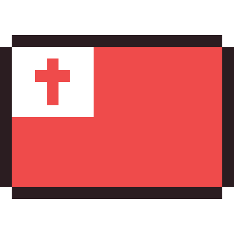 Tonga flag pixel art icon