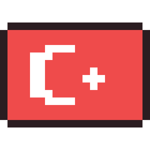 Türkiye flag pixel art icon