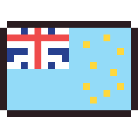 Tuvalu flag pixel art icon