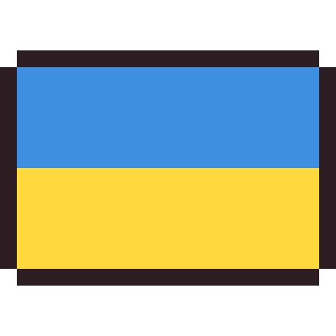 Ukraine flag pixel art icon