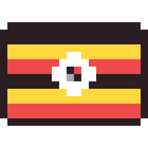 Uganda flag pixel art icon