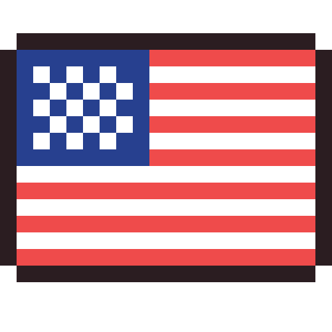 United States flag pixel art icon