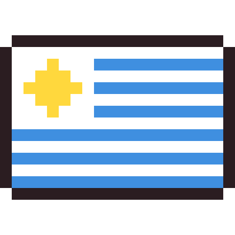 Uruguay flag pixel art icon