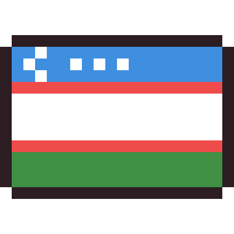 Uzbekistan flag pixel art icon