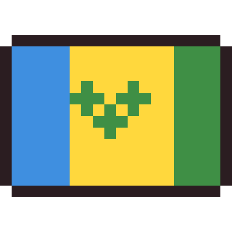 Saint Vincent and the Grenadines flag pixel art icon