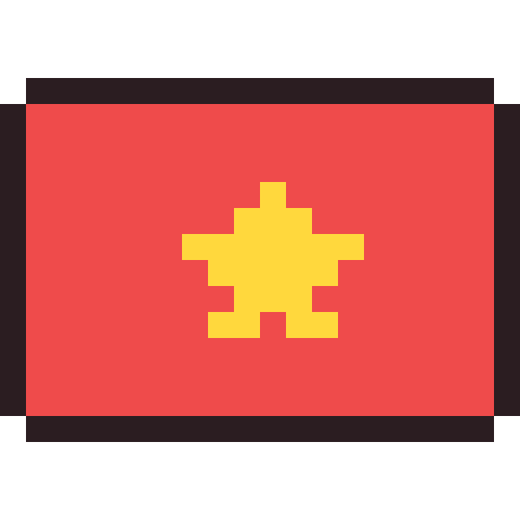 Vietnam flag pixel art icon