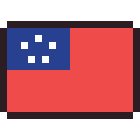 Samoa flag pixel art icon