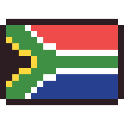 South Africa flag pixel art icon