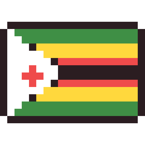 Zimbabwe flag pixel art icon