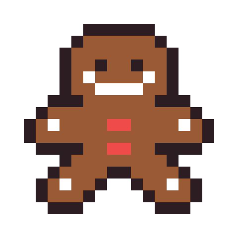 Gingerbread man pixel art icon