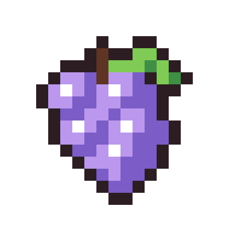 Grapes pixel art icon