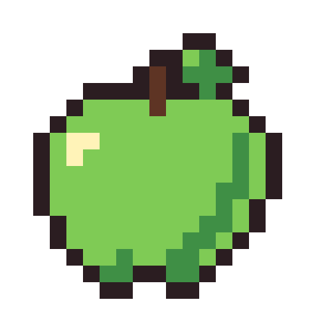 Green apple pixel art icon