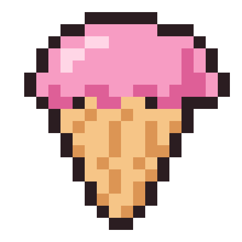 Ice cream pixel art icon
