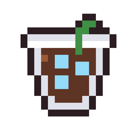 Iced americano pixel art icon