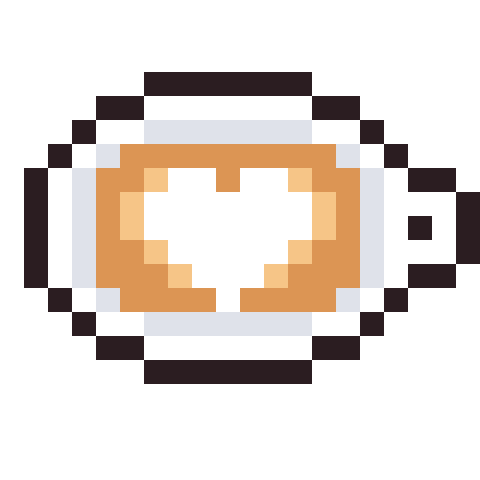Latte pixel art icon