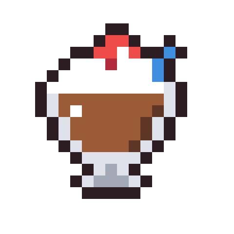 Chocolate milkshake pixel art icon