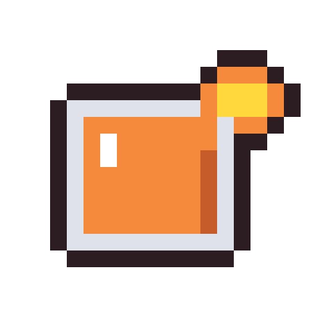 Orange juice pixel art icon