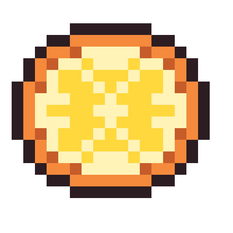Orange slice pixel art icon