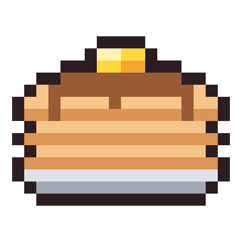 Pancakes pixel art icon