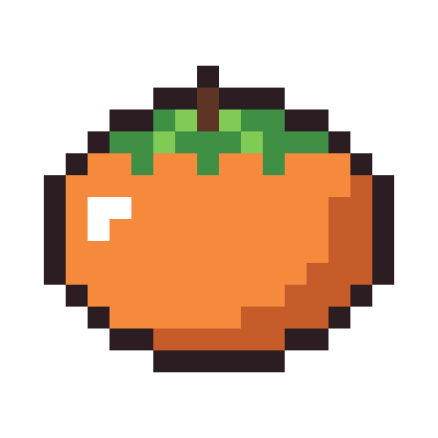 Persimmon pixel art icon