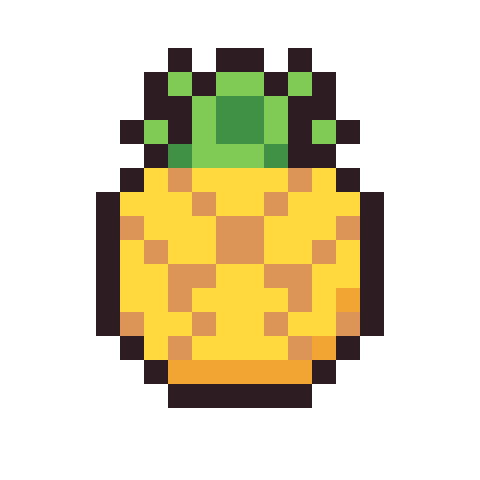 Pineapple pixel art icon