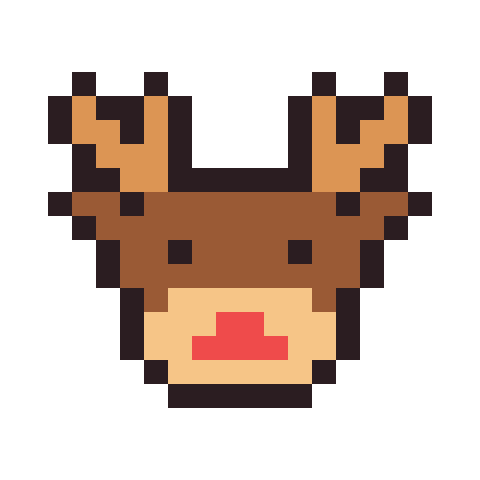 Reindeer pixel art icon