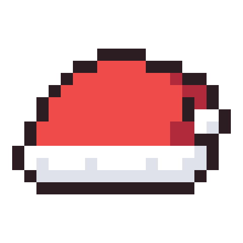 Santa hat pixel art icon