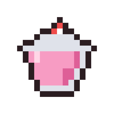 Strawberry smoothie pixel art icon