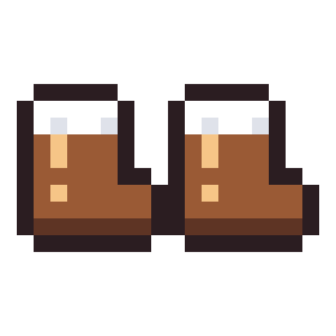 Snow boots pixel art icon