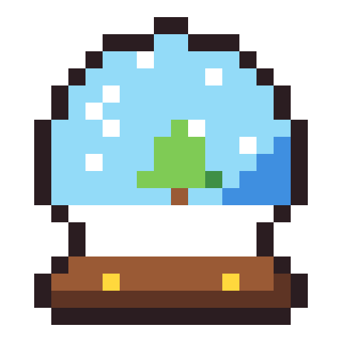 Snow globe pixel art icon