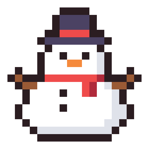 Snowman pixel art icon