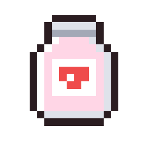 Strawberry milk pixel art icon