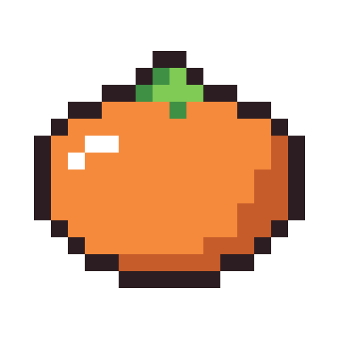 Tangerine pixel art icon