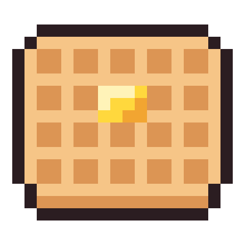 Waffle pixel art icon