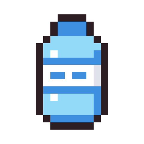 Water bottle pixel art icon