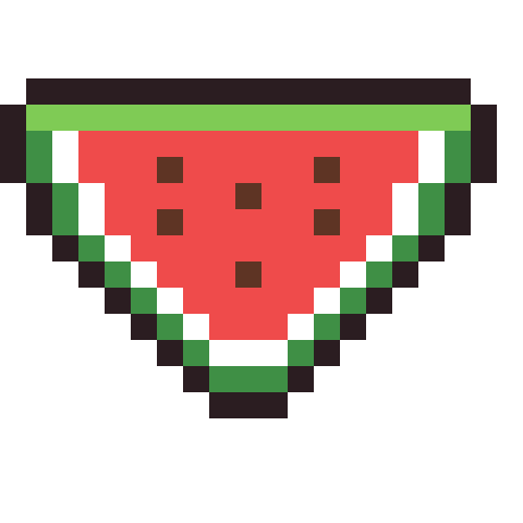 Watermelon pixel art icon