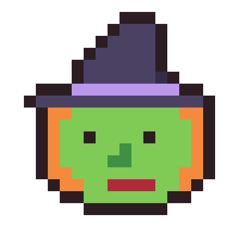 Bruja en pixel art