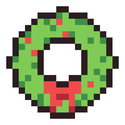 Wreath pixel art icon